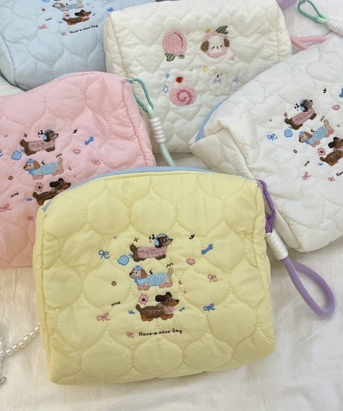 セール】わんちゃん刺繍キルティングポーチ（ポーチ）｜SHEPP（シープ