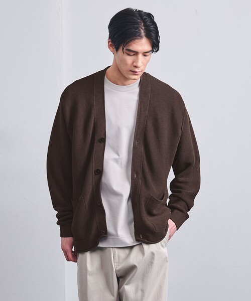 UNITED ARROWS(ユナイテッドアローズ)の「ペーパーヤーン Vネック カーディガン(カーディガン/ボレロ・メンズ・ダークブラウン/ダークグレー・S/XL/M/L)」の6枚目の写真