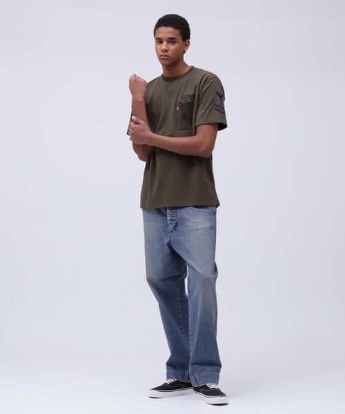 AVIREX(アヴィレックス)の「NAVAL POCKET T-SHIRT / ネイバル ポケット 半袖Tシャツ / AVIREX / アヴィレックス(Tシャツ/カットソー・メンズ・ネイビー系/ピンク/ネイビー/オリーブ/オフホワイト・MEDIUM/XX-LARGE/X-LARGE/LARGE)」の12枚目の写真