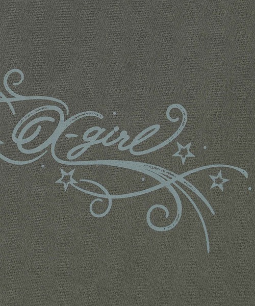 X-girl（エックスガール）の「ORNAMENT LINE LOGO S/S BABY TEE（Tシャツ/カットソー・レディース・ブラック/ネイビー/オリーブ・S/M）」の7枚目の写真