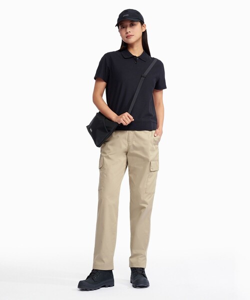 AIGLE(エーグル)の「UVカット 速乾 クールマックス 半袖ピケポロシャツ(ポロシャツ・レディース・ブラック/ホワイト/ライトパープル・L/M/S/XS)」の13枚目の写真