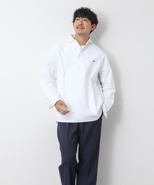 DANTON（ダントン）の「【DANTON/ダントン】ROUND COLLAR P.O SHIRT LS 25SS（シャツ/ブラウス・メンズ・ホワイト/キナリ/ブルー・40/42/44/38）」の22枚目の写真