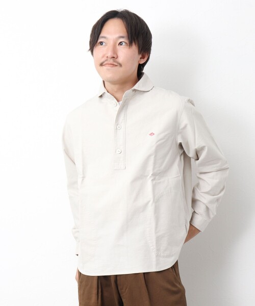 DANTON（ダントン）の「【DANTON/ダントン】ROUND COLLAR P.O SHIRT LS 25SS（シャツ/ブラウス・メンズ・ホワイト/キナリ/ブルー・40/42/44/38）」の15枚目の写真