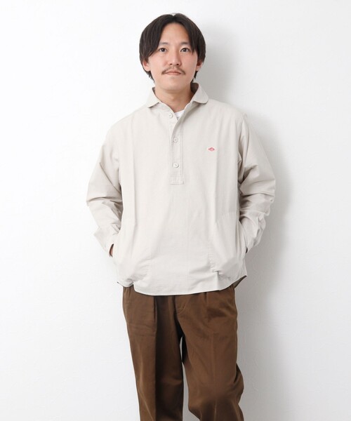 DANTON（ダントン）の「【DANTON/ダントン】ROUND COLLAR P.O SHIRT LS 25SS（シャツ/ブラウス・メンズ・ホワイト/キナリ/ブルー・40/42/44/38）」の18枚目の写真