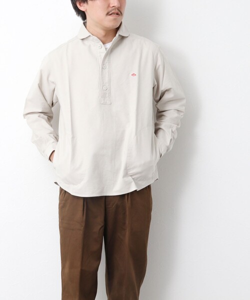 DANTON（ダントン）の「【DANTON/ダントン】ROUND COLLAR P.O SHIRT LS 25SS（シャツ/ブラウス・メンズ・ホワイト/キナリ/ブルー・40/42/44/38）」の7枚目の写真