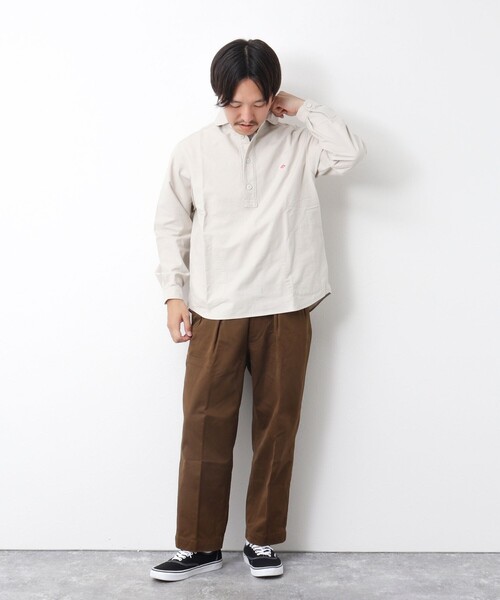 DANTON（ダントン）の「【DANTON/ダントン】ROUND COLLAR P.O SHIRT LS 25SS（シャツ/ブラウス・メンズ・ホワイト/キナリ/ブルー・40/42/44/38）」の8枚目の写真