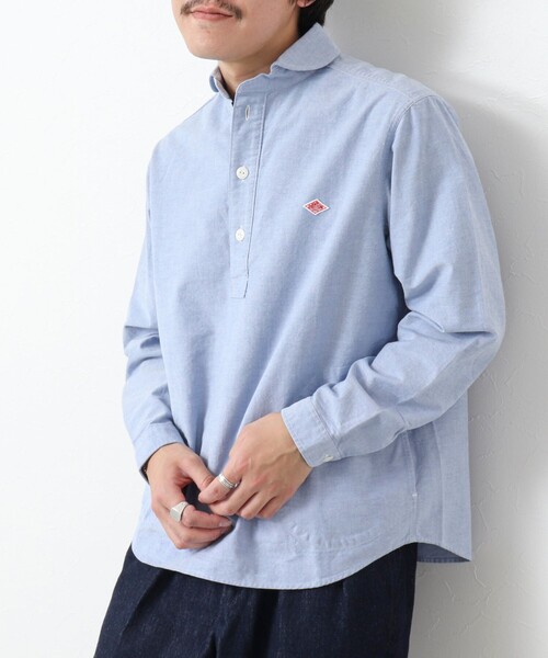 DANTON（ダントン）の「【DANTON/ダントン】ROUND COLLAR P.O SHIRT LS 25SS（シャツ/ブラウス・メンズ・ホワイト/キナリ/ブルー・40/42/44/38）」の12枚目の写真