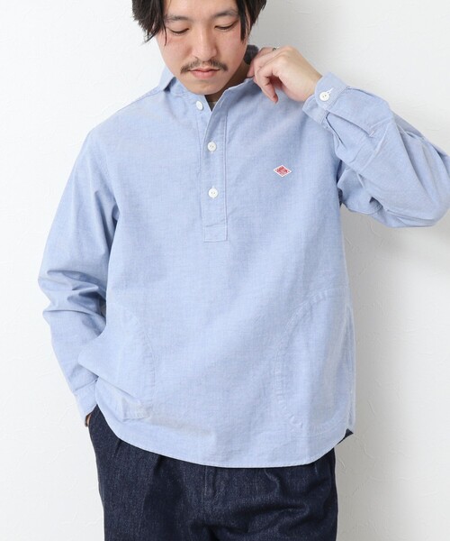 DANTON（ダントン）の「【DANTON/ダントン】ROUND COLLAR P.O SHIRT LS 25SS（シャツ/ブラウス・メンズ・ホワイト/キナリ/ブルー・40/42/44/38）」の5枚目の写真
