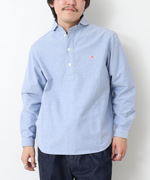 DANTON（ダントン）の「【DANTON/ダントン】ROUND COLLAR P.O SHIRT LS 25SS（シャツ/ブラウス・メンズ・ホワイト/キナリ/ブルー・40/42/44/38）」の6枚目の写真