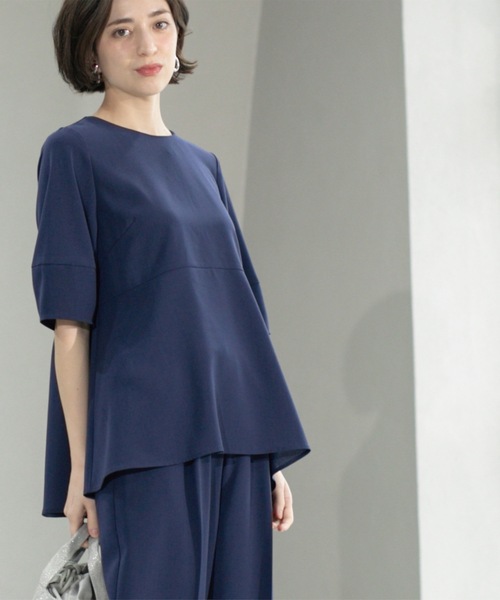 OPAQUE.CLIP(オペークドットクリップ)の「《6色展開》ストレッチペプラムブラウス/セットアップ対応【洗濯機洗い可/防シワ】(シャツ/ブラウス・レディース・ブラック/ライトベージュ/ダークブラウン/グリーン系その他5/ブルー系その他/ベージュ系7・38/40/42/36)」の16枚目の写真