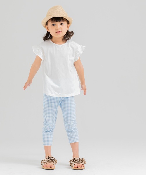 chil2（チルツー）の「綿100％ 無地 フリルTシャツ（Tシャツ/カットソー・キッズ・オートミール/ミント/ネイビー/ラベンダー/ホワイト/ライトグリーン/ブラック/サックスブルー/スモークピンク/クリーム・80ｃｍ/90cm/100cm/110cm/120cm/130cm/140cm/150cm/160cm）」の15枚目の写真