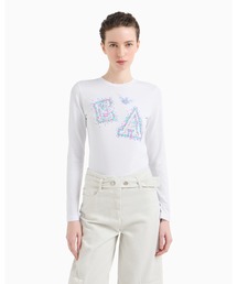 EMPORIO ARMANI | 【エンポリオ アルマーニ】セーター ストレッチジャージー マイクロスタッズロゴ(Tシャツ/カットソー)