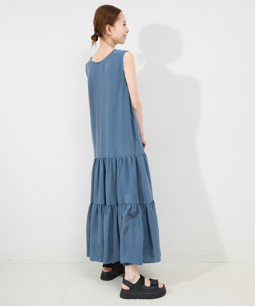 SLOBE IENA(スローブイエナ)の「フィブリルティアードワンピース(ワンピース・レディース・ブルー系その他/ブラック・FREE)」の13枚目の写真