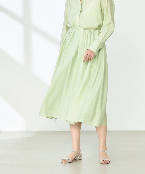 B6914■美品■23区 ウォッシャブル 総柄 シフォン ギャザースカート 36 B6914□美品□23区 ウォッシャブル 総柄 シフォン ギャザー
