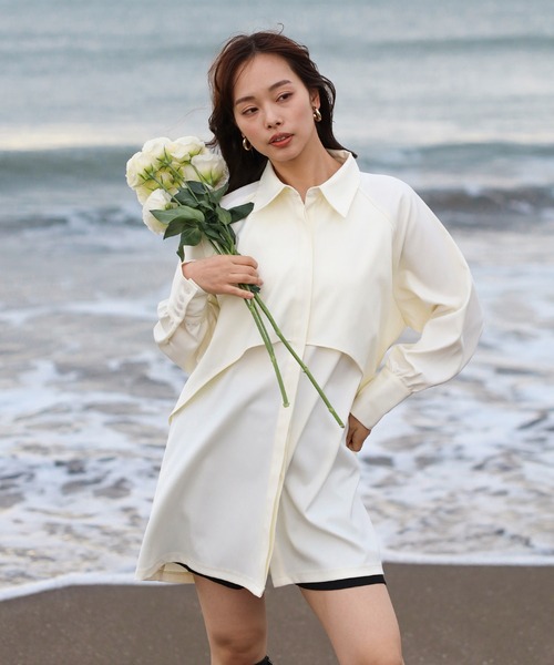 セール】asymmetry fly yoke shirt / アシンメトリーフライヨーク