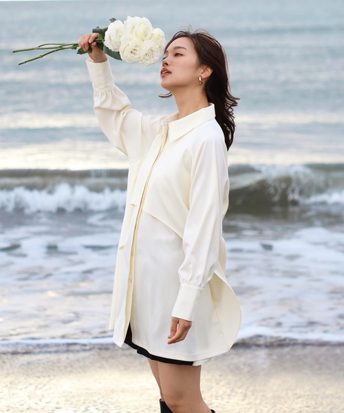 セール】asymmetry fly yoke shirt / アシンメトリーフライヨーク