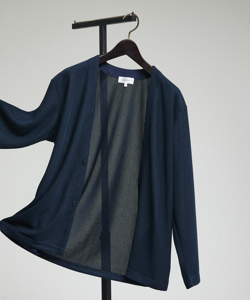 ABAHOUSE（アバハウス）の「シアージャージー  2ボタン 比翼 カーディガン（カーディガン/ボレロ・メンズ・ブラック/ネイビー/グレイッシュベージュ・46/48）」の10枚目の写真