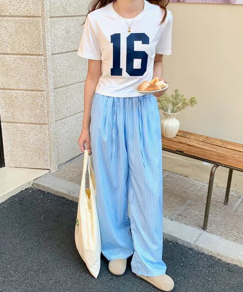 everycoco(エブリーココ)の「ストライプワイドストレートレッグパンツ(その他パンツ・レディース・ブルー・M/L)」の12枚目の写真