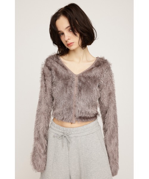 SLY（スライ）の「CUT SHAGGY CD カット シャギー カーディガン 秋服 春服（カーディガン/ボレロ・レディース・グレー/アイボリー・FREE）」の15枚目の写真