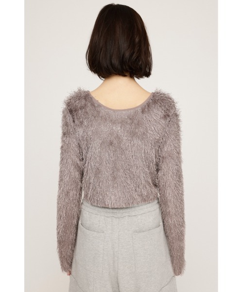 SLY（スライ）の「CUT SHAGGY CD カット シャギー カーディガン 秋服 春服（カーディガン/ボレロ・レディース・グレー/アイボリー・FREE）」の19枚目の写真