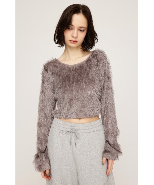 SLY（スライ）の「CUT SHAGGY CD カット シャギー カーディガン 秋服 春服（カーディガン/ボレロ・レディース・グレー/アイボリー・FREE）」の20枚目の写真