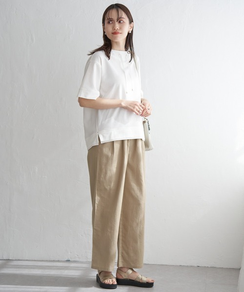 ikka（イッカ）の「麻混ベルト付きイージーパンツ（その他パンツ・レディース・チャコールグレー/ライトオリーブ/ネイビー/ベージュ・M/L/S）」の11枚目の写真