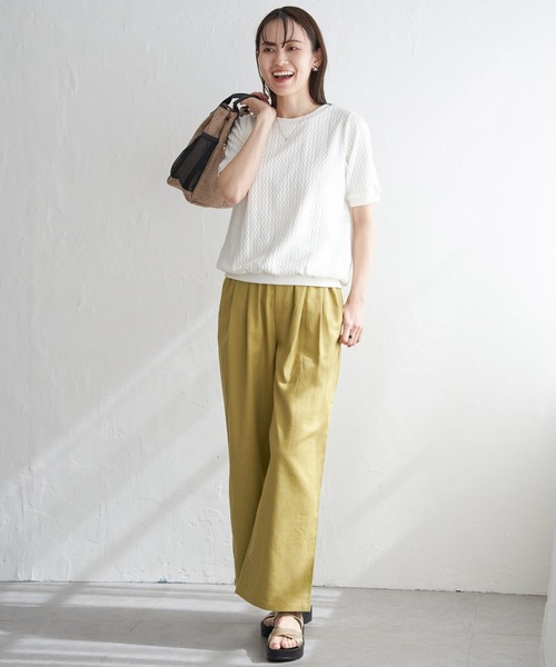 ikka（イッカ）の「麻混ベルト付きイージーパンツ（その他パンツ・レディース・チャコールグレー/ライトオリーブ/ネイビー/ベージュ・M/L/S）」の18枚目の写真