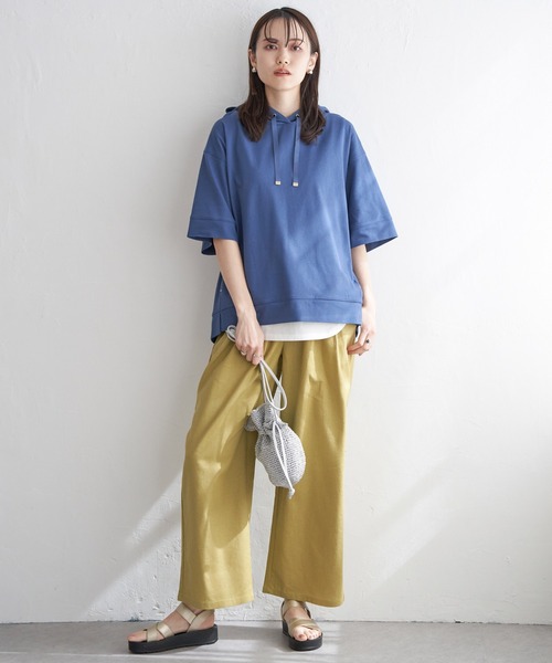 ikka（イッカ）の「麻混ベルト付きイージーパンツ（その他パンツ・レディース・チャコールグレー/ライトオリーブ/ネイビー/ベージュ・M/L/S）」の16枚目の写真