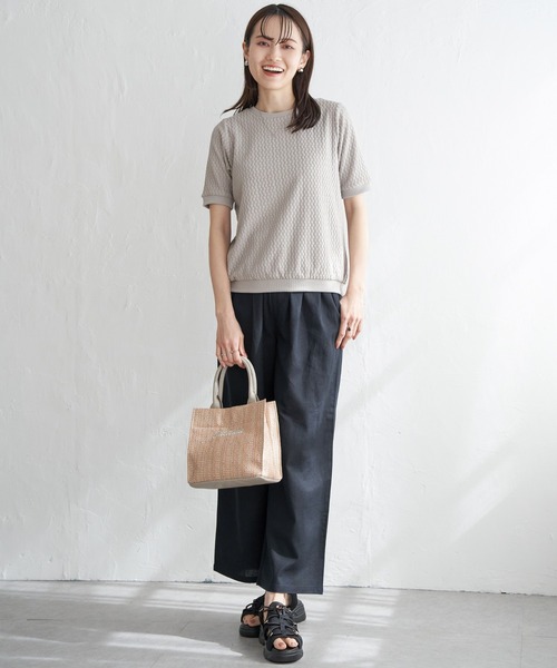 ikka（イッカ）の「麻混ベルト付きイージーパンツ（その他パンツ・レディース・チャコールグレー/ライトオリーブ/ネイビー/ベージュ・M/L/S）」の22枚目の写真