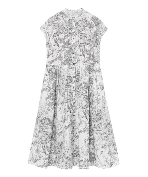 セール】フラワートワルドジュイプリントシャツ ワンピース