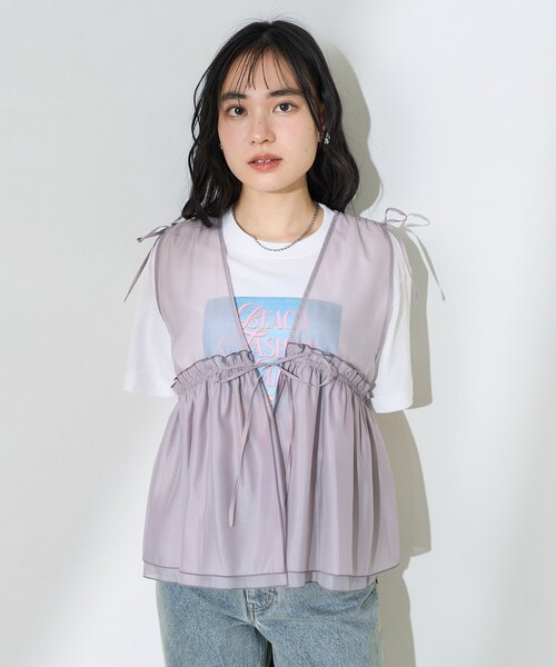 FREAK'S STORE(フリークスストア)の「Girls photo Beach フォトTシャツ/ガールズ ビーチ フォトTシャツ(Tシャツ/カットソー・レディース・オフホワイト/サックスブルー・フリ-)」の7枚目の写真