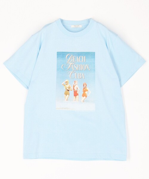 FREAK'S STORE(フリークスストア)の「Girls photo Beach フォトTシャツ/ガールズ ビーチ フォトTシャツ(Tシャツ/カットソー・レディース・オフホワイト/サックスブルー・フリ-)」の19枚目の写真