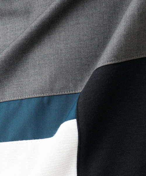 MK MICHEL KLEIN HOMME (エムケーミッシェルクランオム)の「【接触冷感】ブロック切替Tシャツ(Tシャツ/カットソー・メンズ・ホワイト/ネイビー・46/48)」の8枚目の写真