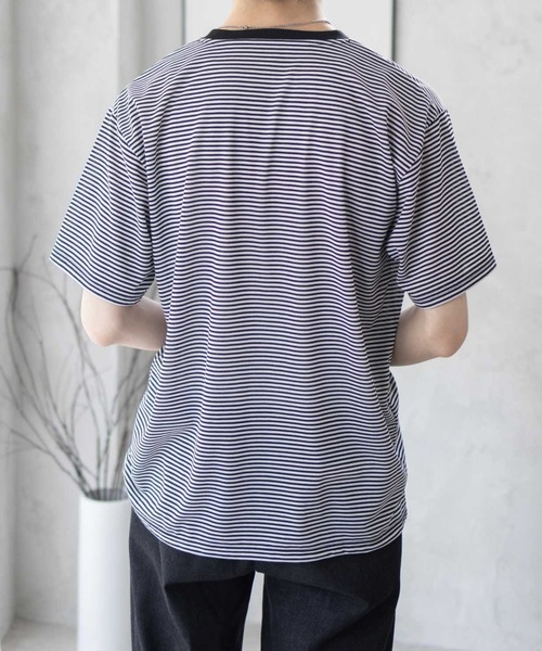 NAVY(ネイビー)の「NAVY クルーボーダーTシャツ(Tシャツ/カットソー・メンズ・ブラック×グレー/ホワイト×ブラック・S/M/L/XL/XXL)」の7枚目の写真