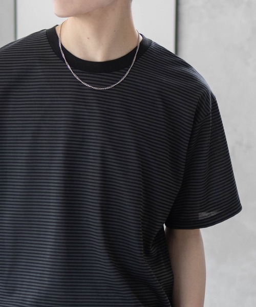 NAVY(ネイビー)の「NAVY クルーボーダーTシャツ(Tシャツ/カットソー・メンズ・ブラック×グレー/ホワイト×ブラック・S/M/L/XL/XXL)」の10枚目の写真