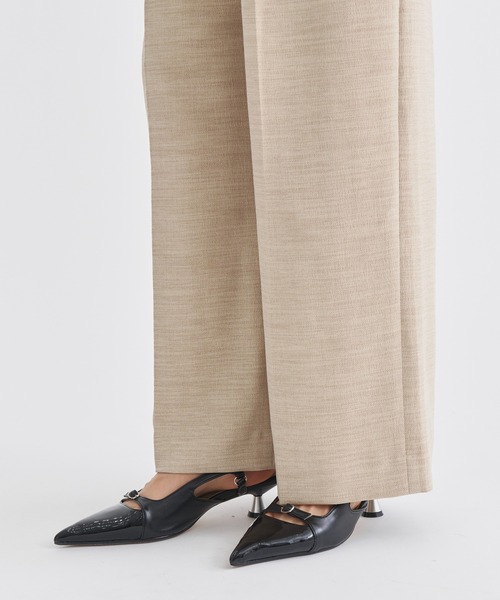 louren（ローレン ）の「《ZOZOTOWN限定》【Louren/ローレン】medium width pants/リネンライクセミワイドパンツ（その他パンツ・レディース・ベージュ/ブラック・MEDIUM/SMALL）」の7枚目の写真