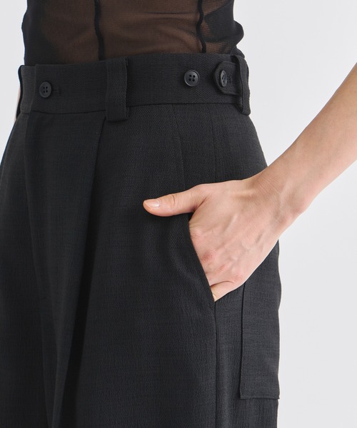 louren（ローレン ）の「《ZOZOTOWN限定》【Louren/ローレン】medium width pants/リネンライクセミワイドパンツ（その他パンツ・レディース・ベージュ/ブラック・MEDIUM/SMALL）」の9枚目の写真