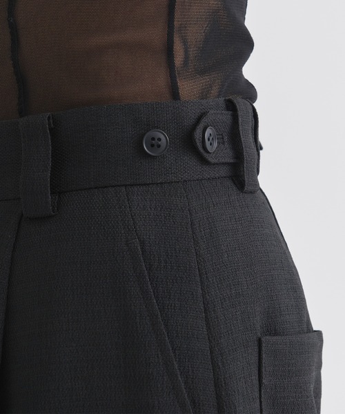 louren（ローレン ）の「《ZOZOTOWN限定》【Louren/ローレン】medium width pants/リネンライクセミワイドパンツ（その他パンツ・レディース・ベージュ/ブラック・MEDIUM/SMALL）」の10枚目の写真