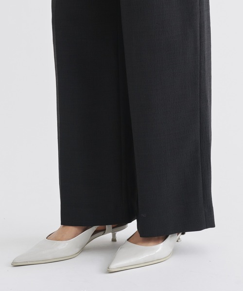 louren（ローレン ）の「《ZOZOTOWN限定》【Louren/ローレン】medium width pants/リネンライクセミワイドパンツ（その他パンツ・レディース・ベージュ/ブラック・MEDIUM/SMALL）」の12枚目の写真