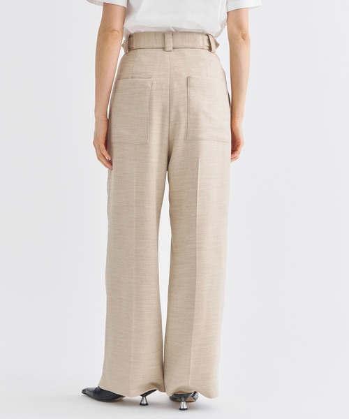louren（ローレン ）の「《ZOZOTOWN限定》【Louren/ローレン】medium width pants/リネンライクセミワイドパンツ（その他パンツ・レディース・ベージュ/ブラック・MEDIUM/SMALL）」の22枚目の写真