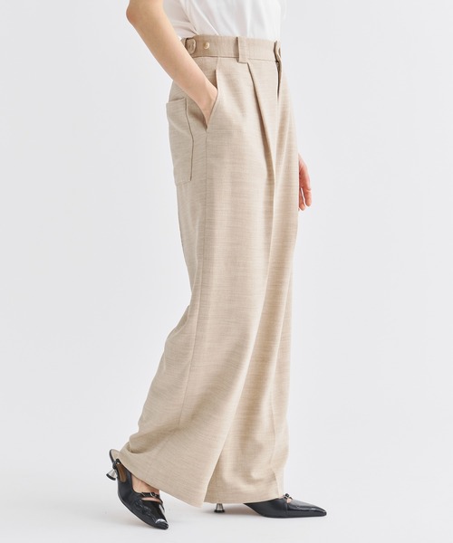 louren（ローレン ）の「《ZOZOTOWN限定》【Louren/ローレン】medium width pants/リネンライクセミワイドパンツ（その他パンツ・レディース・ベージュ/ブラック・MEDIUM/SMALL）」の21枚目の写真