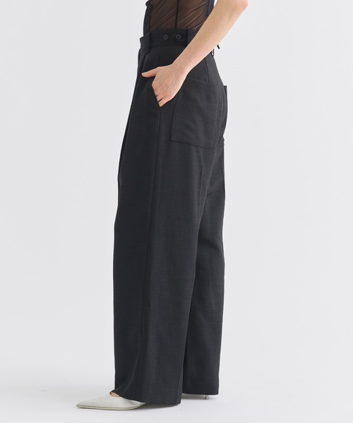 louren（ローレン ）の「《ZOZOTOWN限定》【Louren/ローレン】medium width pants/リネンライクセミワイドパンツ（その他パンツ・レディース・ベージュ/ブラック・MEDIUM/SMALL）」の17枚目の写真