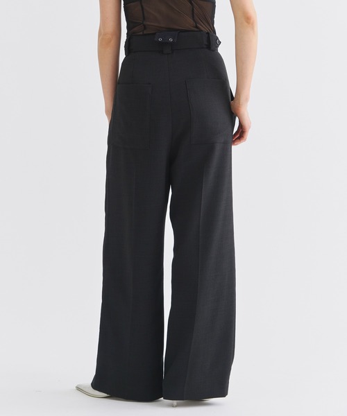 louren（ローレン ）の「《ZOZOTOWN限定》【Louren/ローレン】medium width pants/リネンライクセミワイドパンツ（その他パンツ・レディース・ベージュ/ブラック・MEDIUM/SMALL）」の16枚目の写真