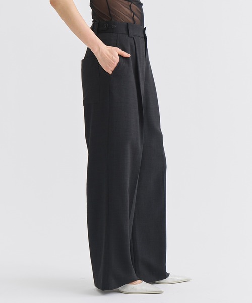 louren（ローレン ）の「《ZOZOTOWN限定》【Louren/ローレン】medium width pants/リネンライクセミワイドパンツ（その他パンツ・レディース・ベージュ/ブラック・MEDIUM/SMALL）」の15枚目の写真