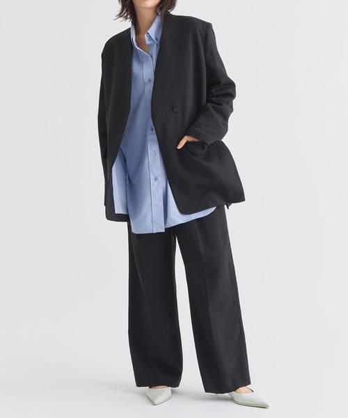 louren（ローレン ）の「《ZOZOTOWN限定》【Louren/ローレン】medium width pants/リネンライクセミワイドパンツ（その他パンツ・レディース・ベージュ/ブラック・MEDIUM/SMALL）」の19枚目の写真