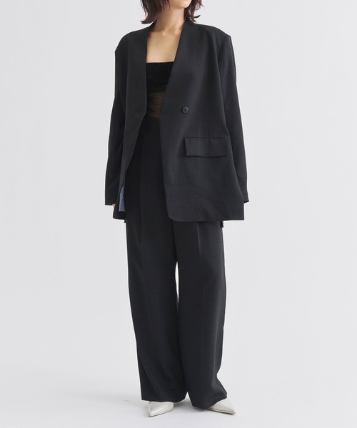 louren（ローレン ）の「《ZOZOTOWN限定》【Louren/ローレン】medium width pants/リネンライクセミワイドパンツ（その他パンツ・レディース・ベージュ/ブラック・MEDIUM/SMALL）」の18枚目の写真