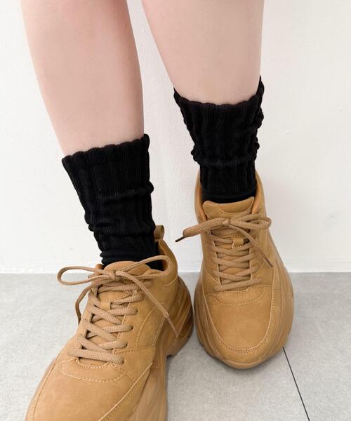 WEGO(ウィゴー)の「WEGO/サポート付きボリューム無地リブソックス(ソックス/靴下・レディース・ブルー/レッド/ブラウン/ブラック/ホワイト/ダークグレー/ワイン・23-25cm)」の9枚目の写真