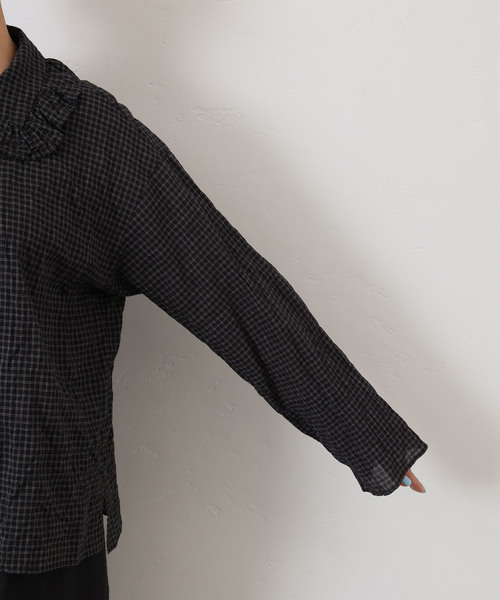 シャーリングローン フリルブラウス（シャツ/ブラウス