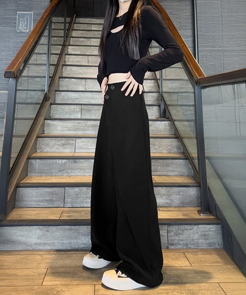 Miniministore(ミニミニストア)の「ウエストラップスラックスパンツレディース(スラックス・レディース・ブラック/グレー・L/M/S)」の4枚目の写真