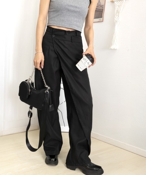 Miniministore(ミニミニストア)の「ウエストラップスラックスパンツレディース(スラックス・レディース・ブラック/グレー・L/M/S)」の5枚目の写真